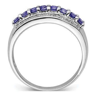 Sterling Silver 0.09 ct tw Tanzanite & Diamond Ring – view 3