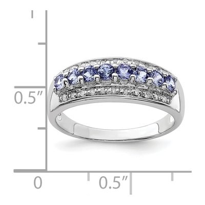Sterling Silver 0.09 ct tw Tanzanite & Diamond Ring – view 6