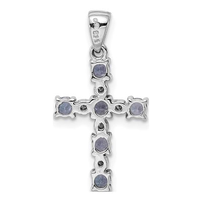 Sterling Silver Tanzanite & Diamond Pendant – view 4