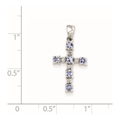 Sterling Silver Tanzanite & Diamond Pendant – view 5