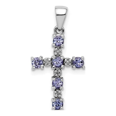 Sterling Silver Tanzanite & Diamond Pendant