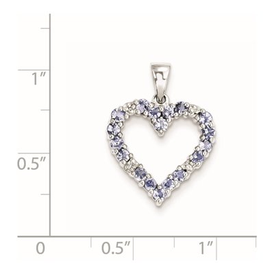 Sterling Silver Tanzanite & Diamond Pendant – view 4