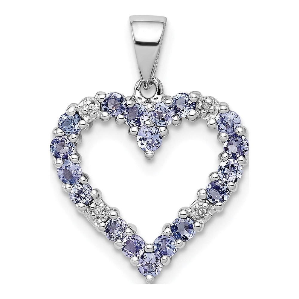 Sterling Silver Tanzanite & Diamond Pendant