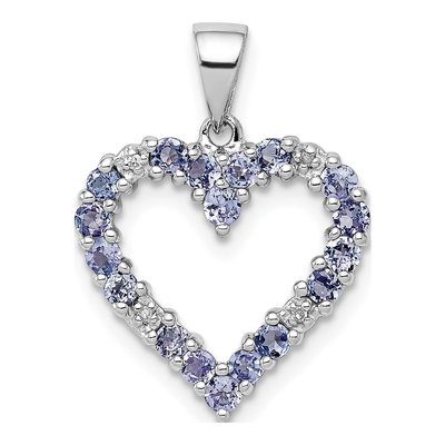 Sterling Silver Tanzanite & Diamond Pendant