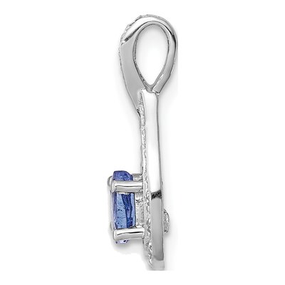 Sterling Silver 1/20 ct tw Tanzanite & Diamond Pendant – view 3