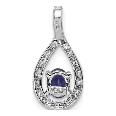Sterling Silver 1/20 ct tw Tanzanite & Diamond Pendant – view 5