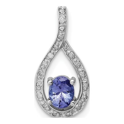 Sterling Silver 1/20 ct tw Tanzanite & Diamond Pendant
