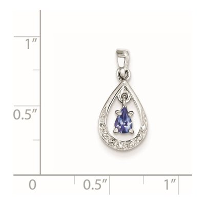 Sterling Silver Tanzanite & Diamond Pendant – view 4