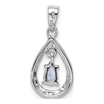 Sterling Silver Tanzanite & Diamond Pendant – view 5