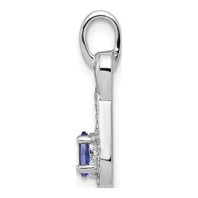 Sterling Silver 1/20 ct tw Tanzanite & Diamond Pendant – view 3