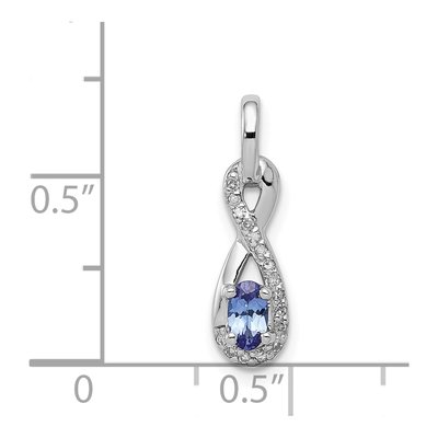 Sterling Silver 1/20 ct tw Tanzanite & Diamond Pendant – view 4