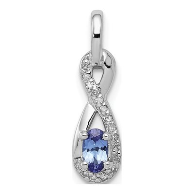 Sterling Silver 1/20 ct tw Tanzanite & Diamond Pendant