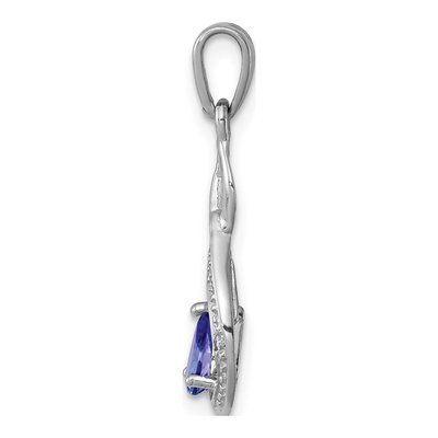 Sterling Silver Tanzanite & Diamond Pendant – view 3