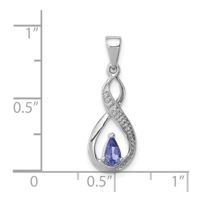Sterling Silver Tanzanite & Diamond Pendant – view 4