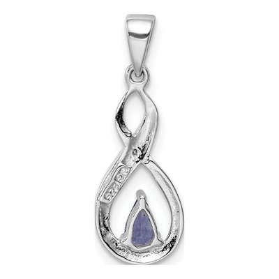 Sterling Silver Tanzanite & Diamond Pendant – view 5