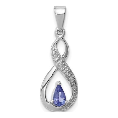 Sterling Silver Tanzanite & Diamond Pendant