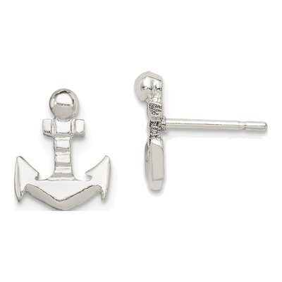 Sterling Silver Anchor Mini Stud Earrings
