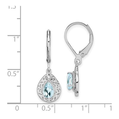 Sterling Silver Aquamarine Leverback Earrings – view 5
