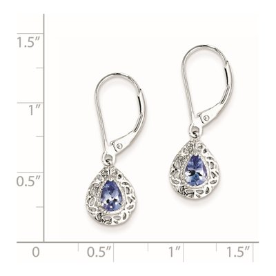 Sterling Silver Tanzanite Leverback Earrings – view 5