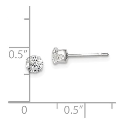 Sterling Silver 4mm Round CZ Stud Earrings – view 6