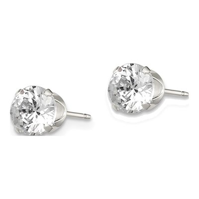 Sterling Silver 6mm Round CZ Stud Earrings – view 4