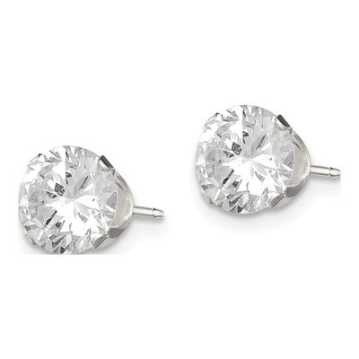 Sterling Silver 7mm Round CZ Stud Earrings – view 3