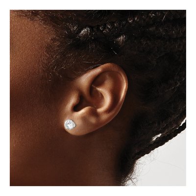 Sterling Silver 7mm Round CZ Stud Earrings – view 4