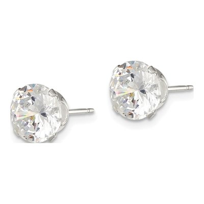Sterling Silver 8mm Round CZ Stud Earrings – view 3