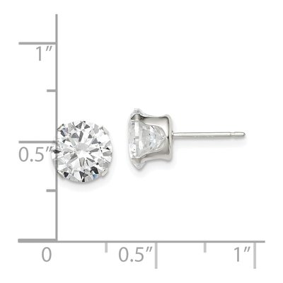 Sterling Silver 8mm Round CZ Stud Earrings – view 5