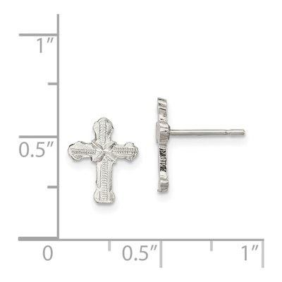 Sterling Silver Textured 'x' Cross Stud Earrings – view 5