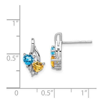 Sterling Silver Citrine & Swiss Blue Topaz Dangle Earrings – view 5