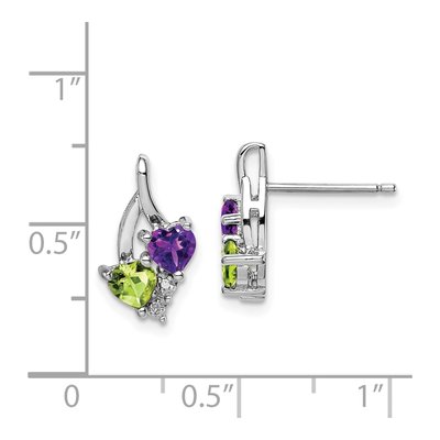 Sterling Silver Amethyst & Peridot Dangle Earrings – view 5