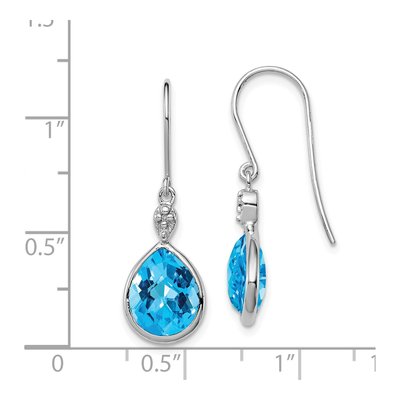 Sterling Silver Sky Blue Topaz & Diamond Dangle Earrings – view 5