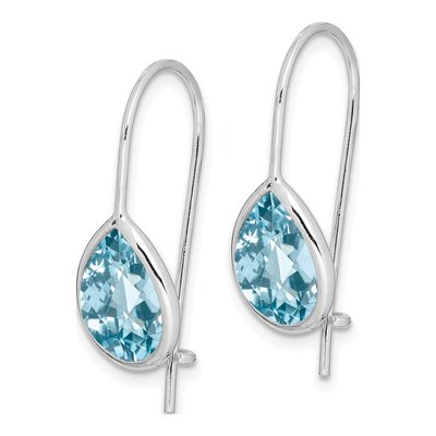 Sterling Silver Sky Blue Topaz Teardrop Dangle Earrings – view 3