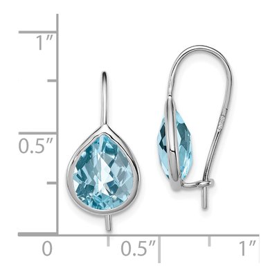 Sterling Silver Sky Blue Topaz Teardrop Dangle Earrings – view 5