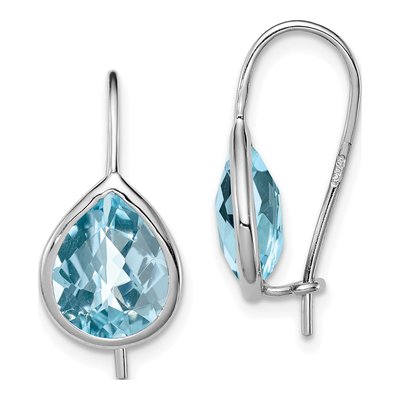 Sterling Silver Sky Blue Topaz Teardrop Dangle Earrings