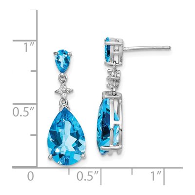 Sterling Silver Sky Blue Topaz & Swiss Blue Topaz Dangle Earrings – view 4