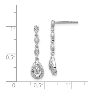 Sterling Silver 1/5 ct tw Diamond Teardrop Dangle Earrings – view 5