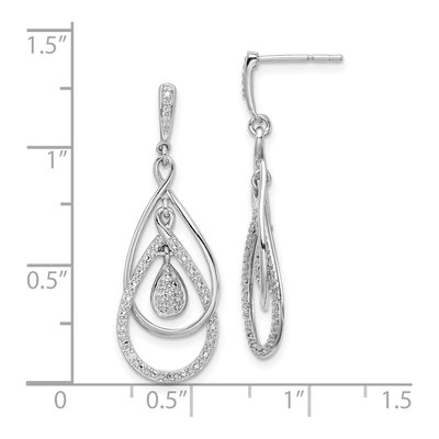 Sterling Silver Diamond Dangle Earrings – view 5