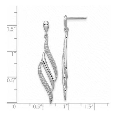 Sterling Silver Diamond Swirl Dangle Earrings – view 5
