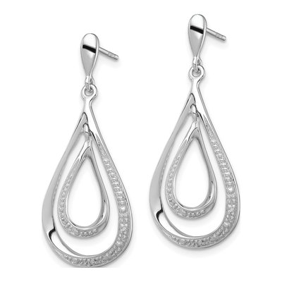 Sterling Silver Diamond Dangle Earrings – view 3