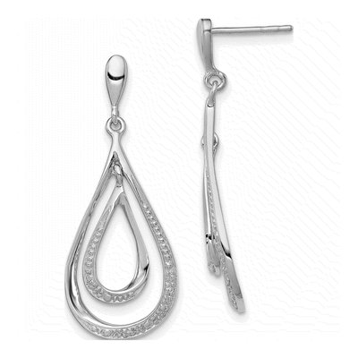 Sterling Silver Diamond Dangle Earrings