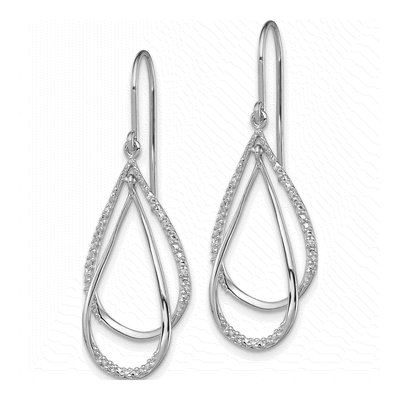 Sterling Silver Diamond Dangle Earrings – view 3