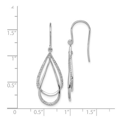 Sterling Silver Diamond Dangle Earrings – view 5