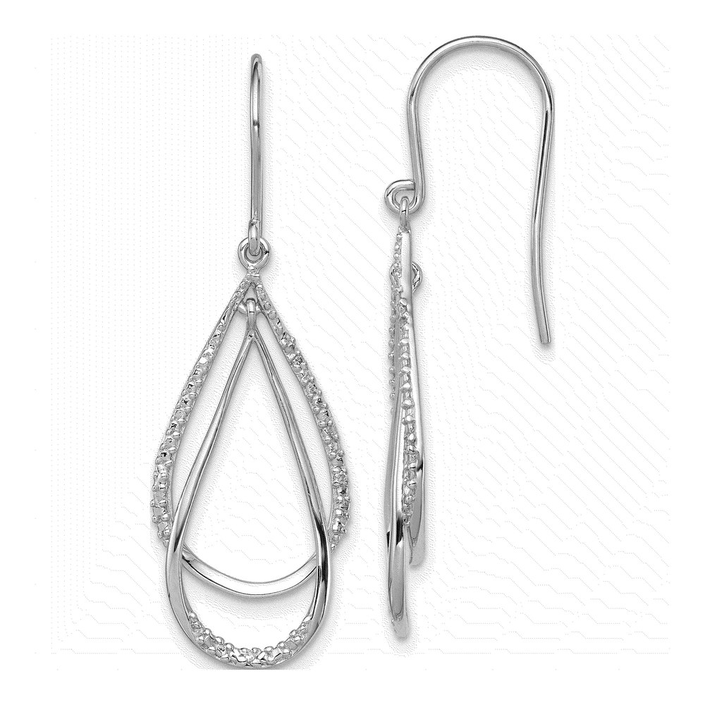 Sterling Silver Diamond Dangle Earrings