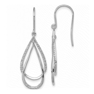Sterling Silver Diamond Dangle Earrings