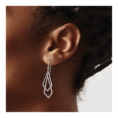 Sterling Silver Diamond Dangle Earrings – view 4