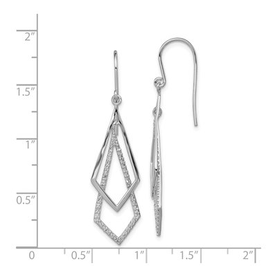 Sterling Silver Diamond Dangle Earrings – view 5
