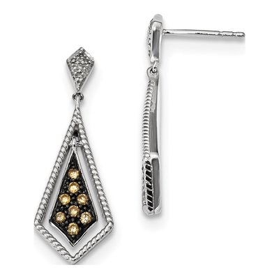 Sterling Silver 1/3 ct tw Diamond Dangle Earrings