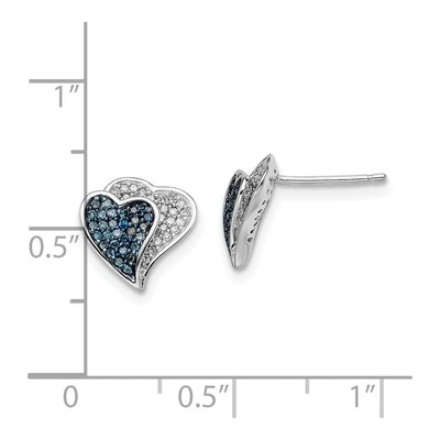 Sterling Silver 0.3 ct tw Diamond Heart Stud Earrings – view 5